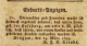 Zeitungsanzeige